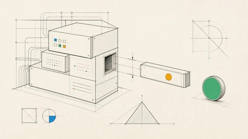 A model module sliding into a socket on an existing backend, with a spare module ready to be swapped in.