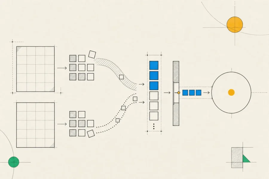Documents split into chunks, searched two ways, ranked, filtered by permission and passed on to the model.